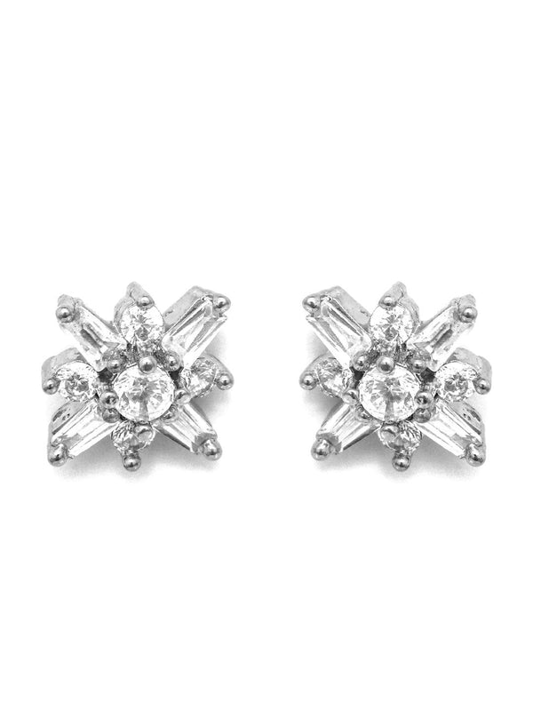 Women's Sterling Silver Blooming Flower Studs - Priyaasi - Indiakreations