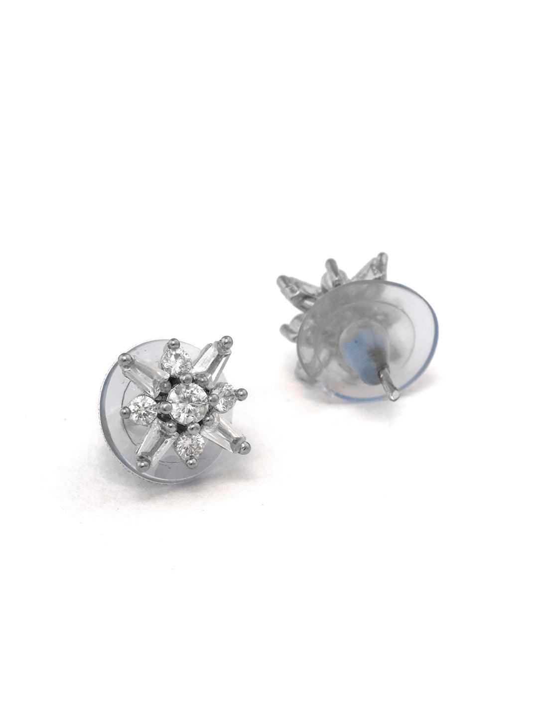 Women's Sterling Silver Blooming Flower Studs - Priyaasi - Indiakreations