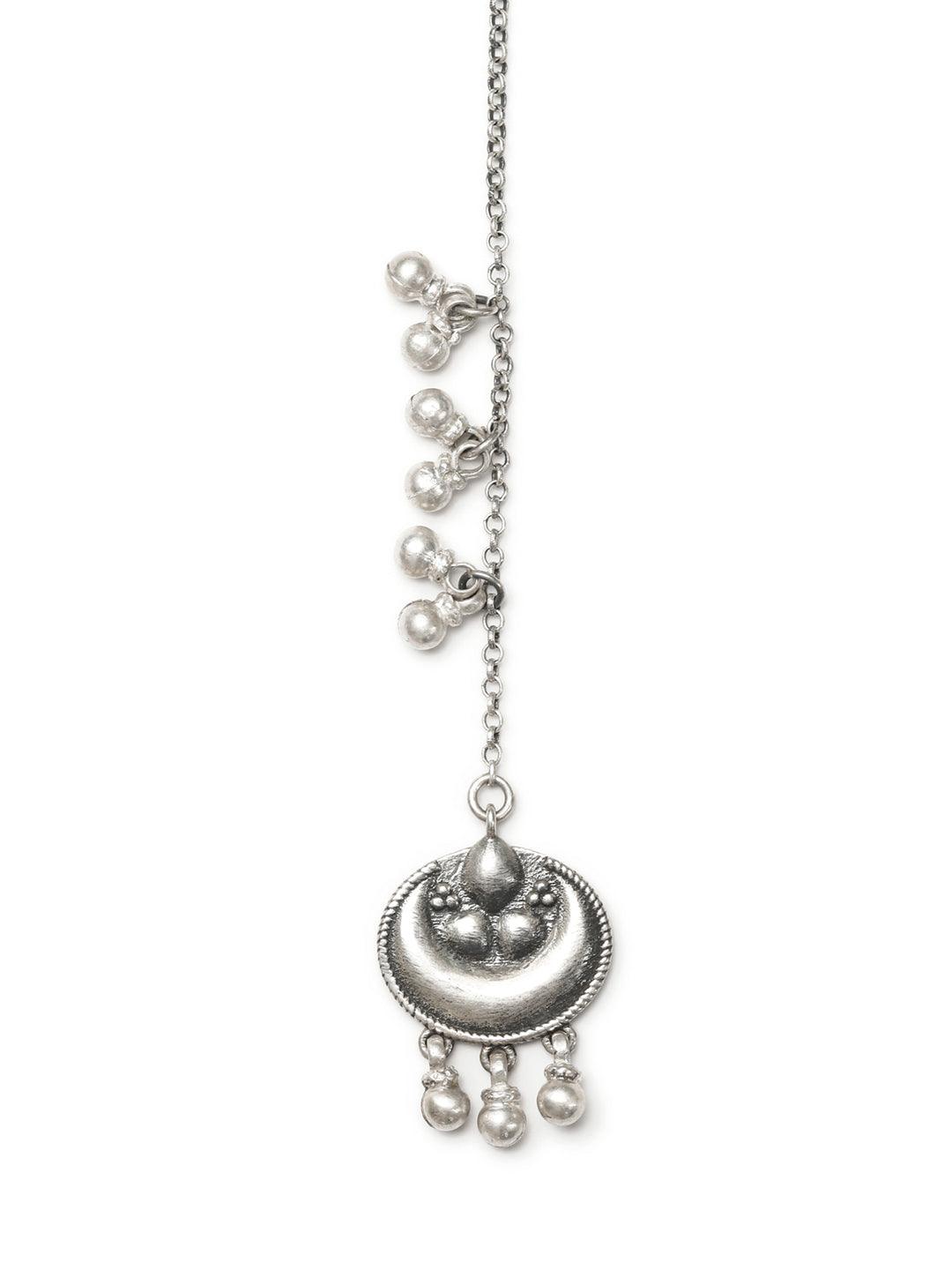 Women's Oxidised Silver Tribal Maangtikka - Priyaasi - Indiakreations