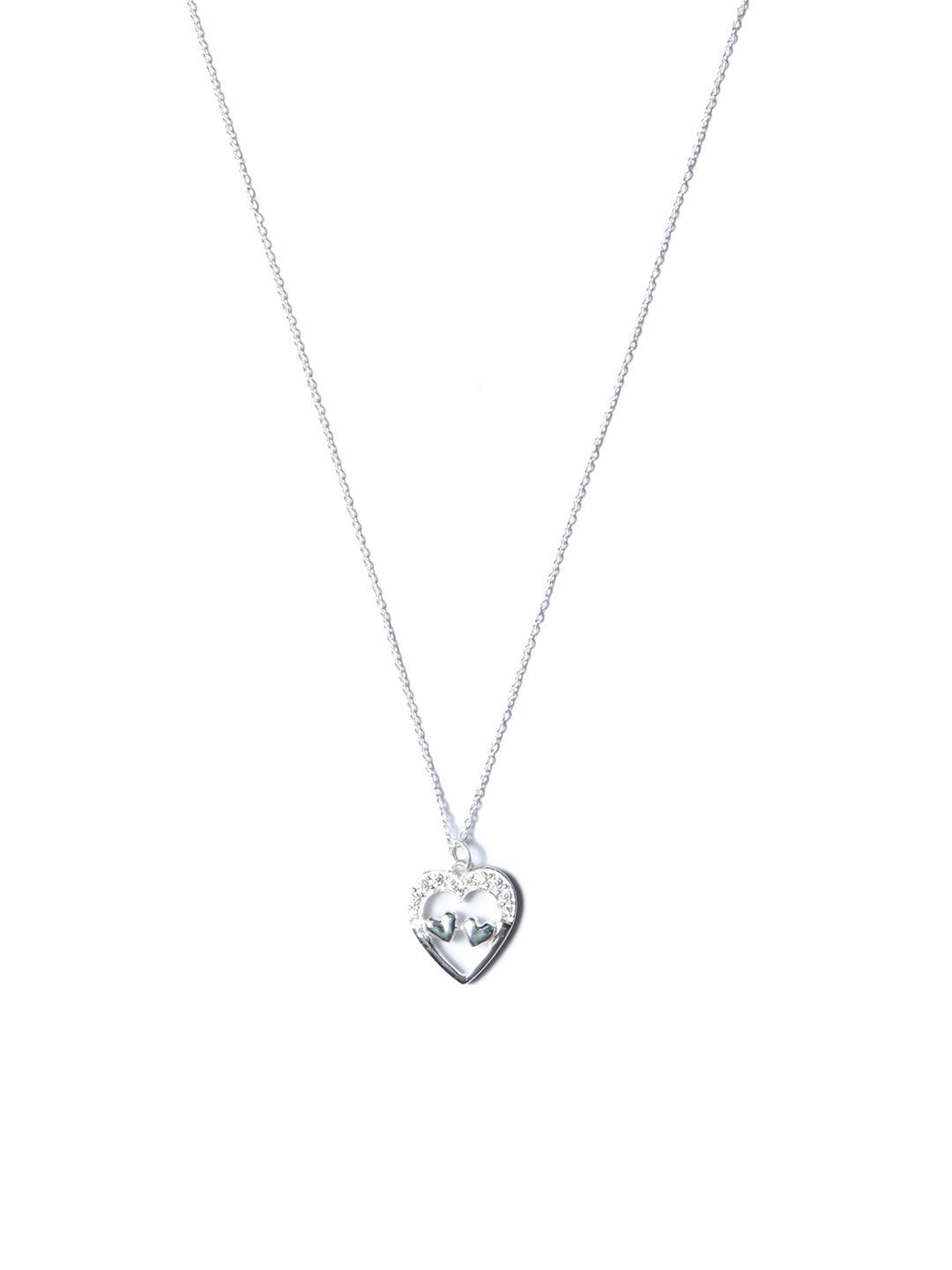 Women's Hearts in Heart Sterling Silver Necklace - Priyaasi - Indiakreations