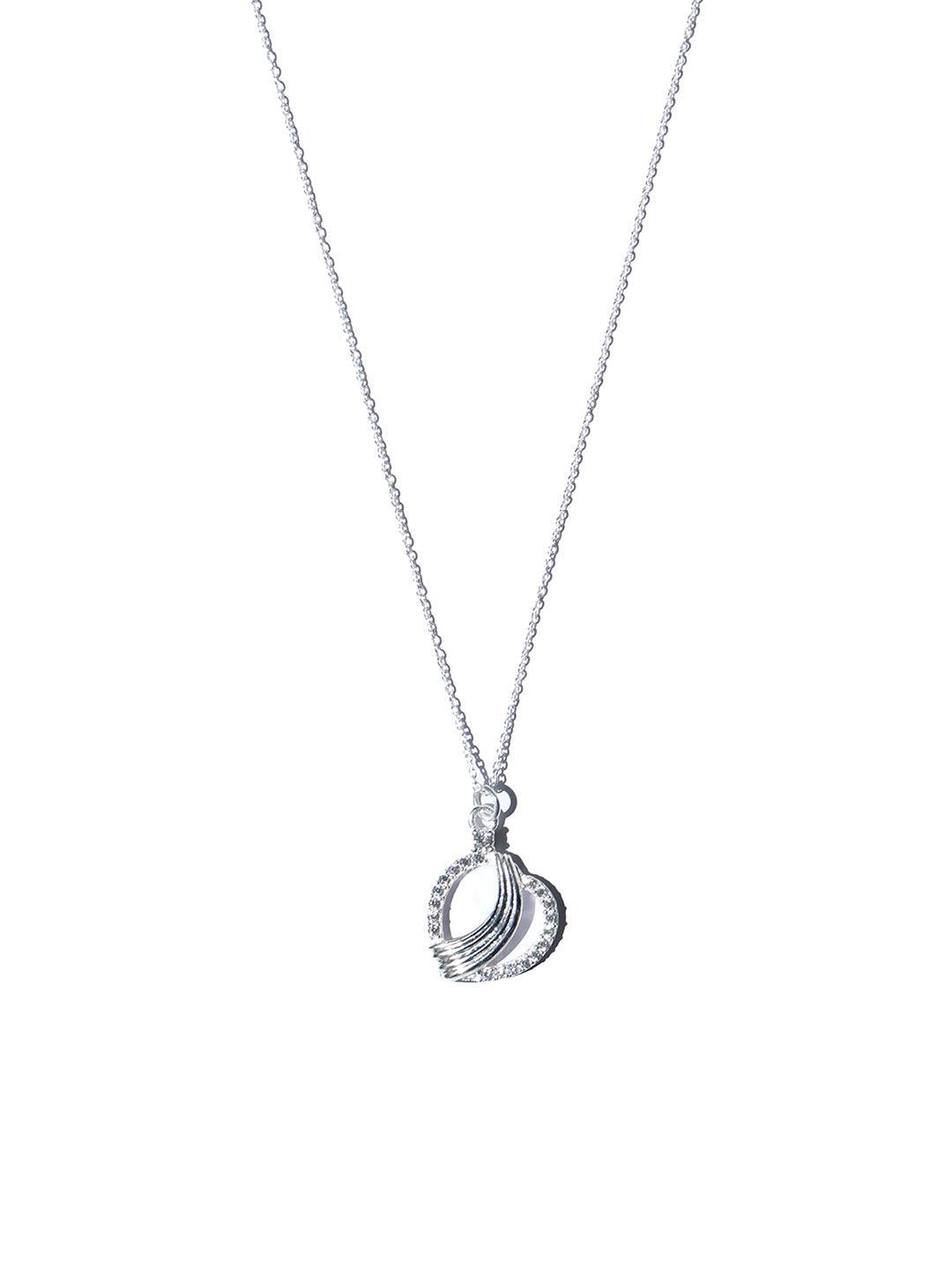 Women's Elegant Swirl Heart Sterling Silver Necklace - Priyaasi - Indiakreations