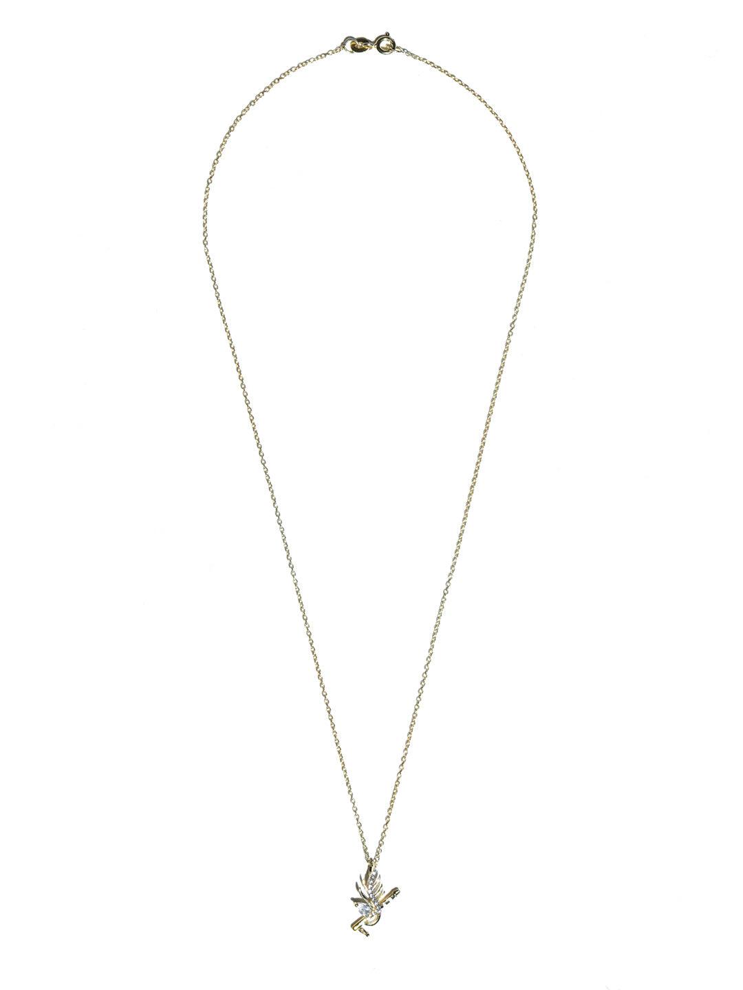 Women's Sterling Silver American Diamond Gold Plated Flute Pendant Necklace - Priyaasi - Indiakreations