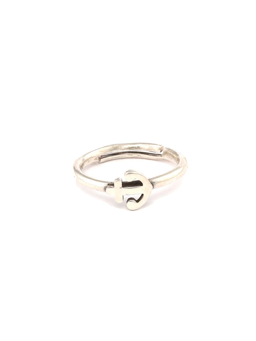 Women's Anchor Motif Sterling Silver Ring - Priyaasi - Indiakreations