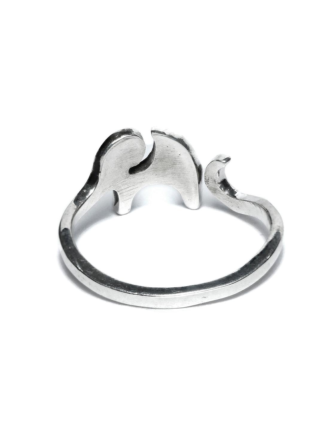 Women's Oxidised Silver Elephant Ring- Priyaasi - Indiakreations