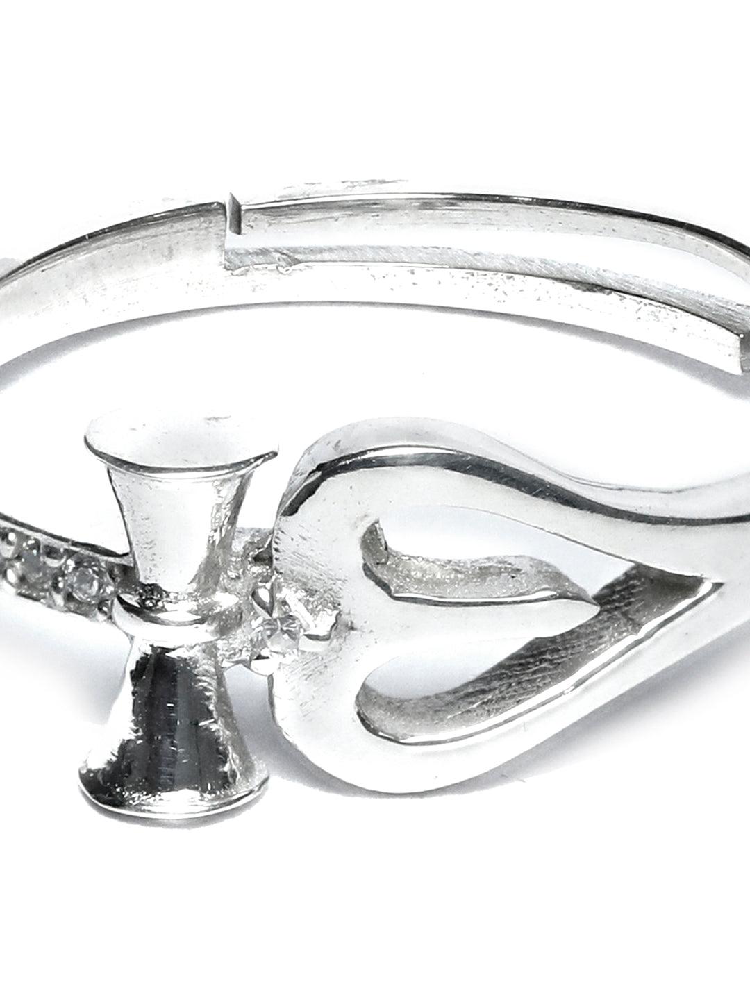 Women's The Divine Trishul Sterling Silver Ring- Priyaasi - Indiakreations