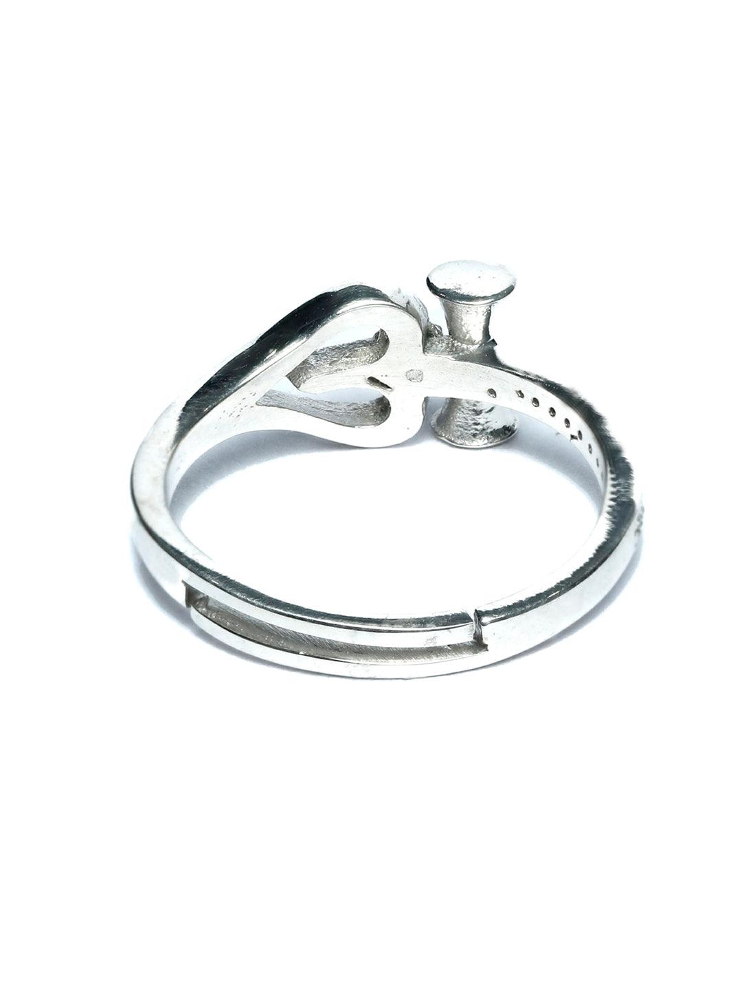 Women's The Divine Trishul Sterling Silver Ring- Priyaasi - Indiakreations