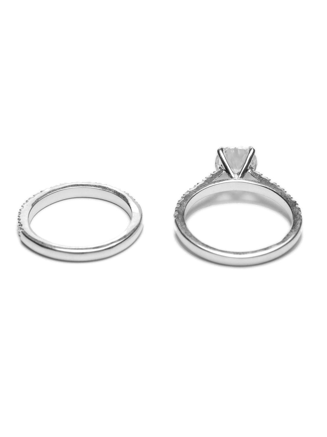 Women's Minimal Charm-Sterling Silver Solitaire Stack Rings - Priyaasi - Indiakreations