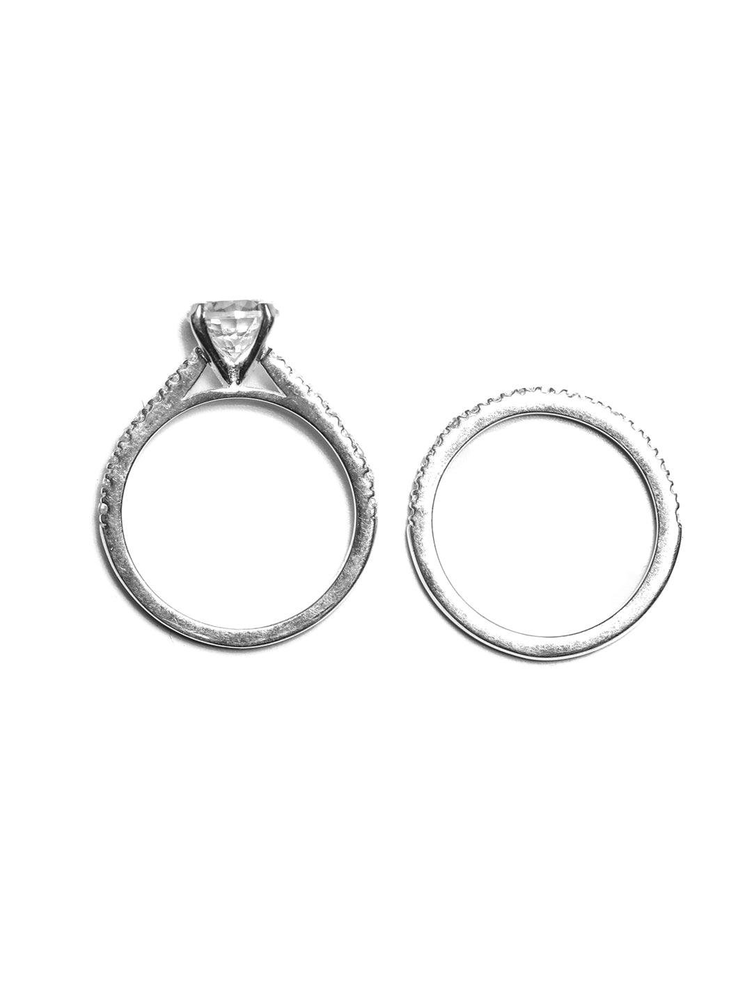 Women's Minimal Charm-Sterling Silver Solitaire Stack Rings - Priyaasi - Indiakreations