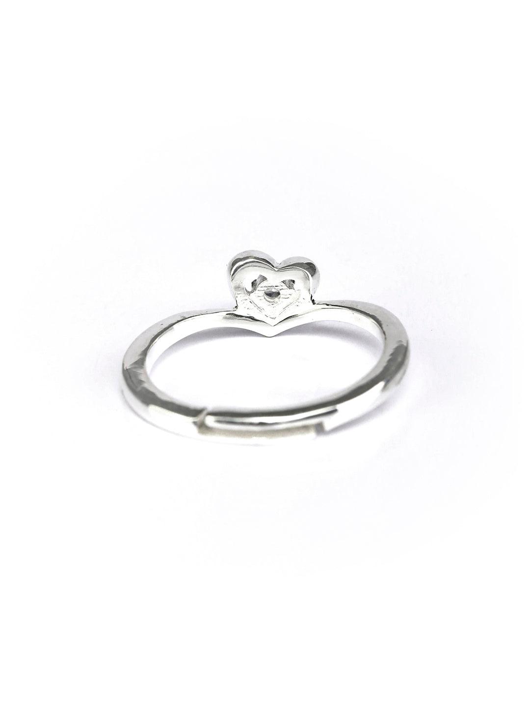 Women's Sparkling Heart Sterling Silver Ring - Priyaasi - Indiakreations