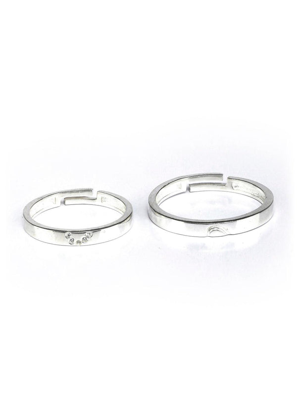 Women's Heart Engraved Sterling Silver Couple Rings - Priyaasi - Indiakreations