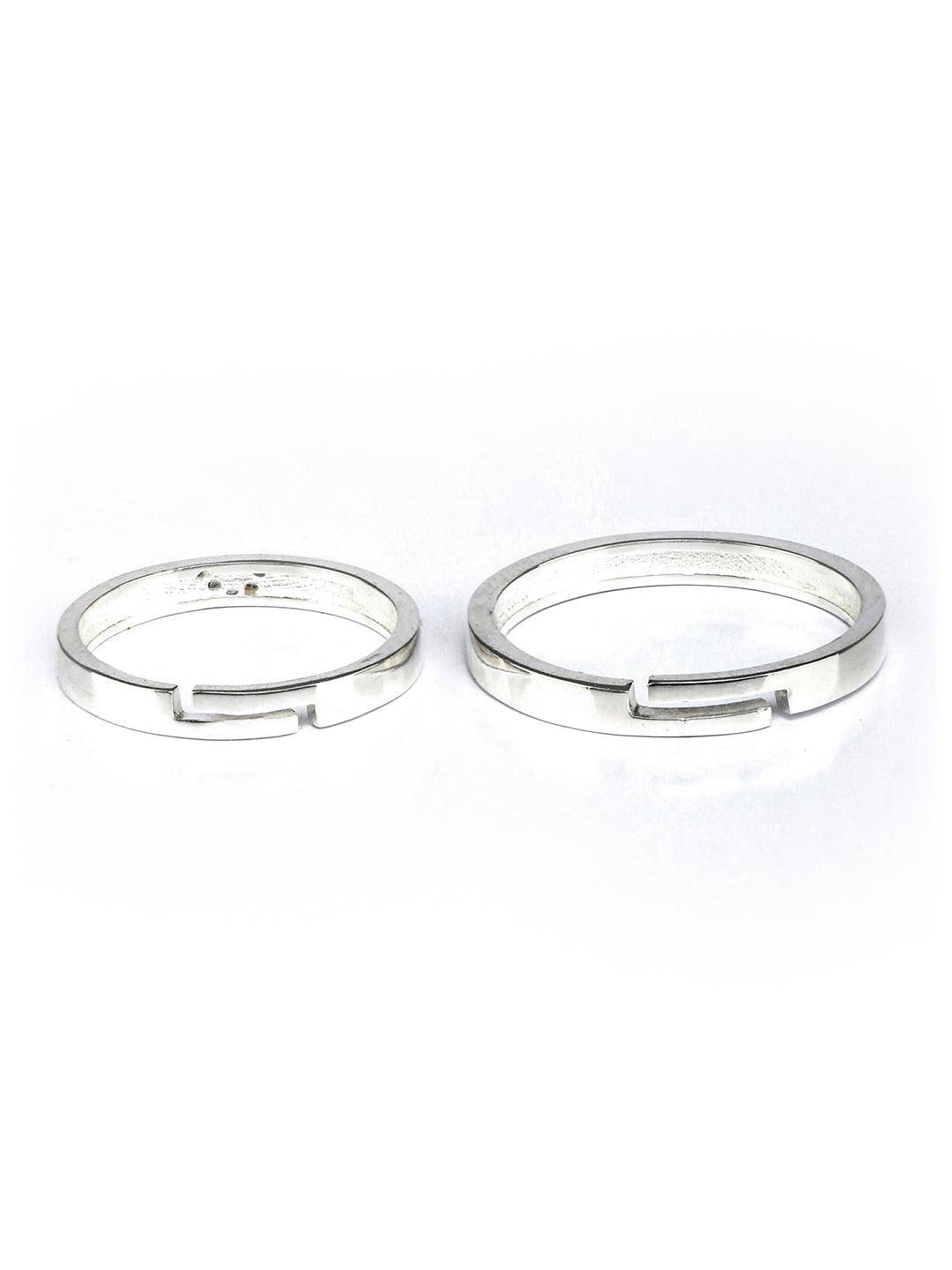 Women's Heart Engraved Sterling Silver Couple Rings - Priyaasi - Indiakreations