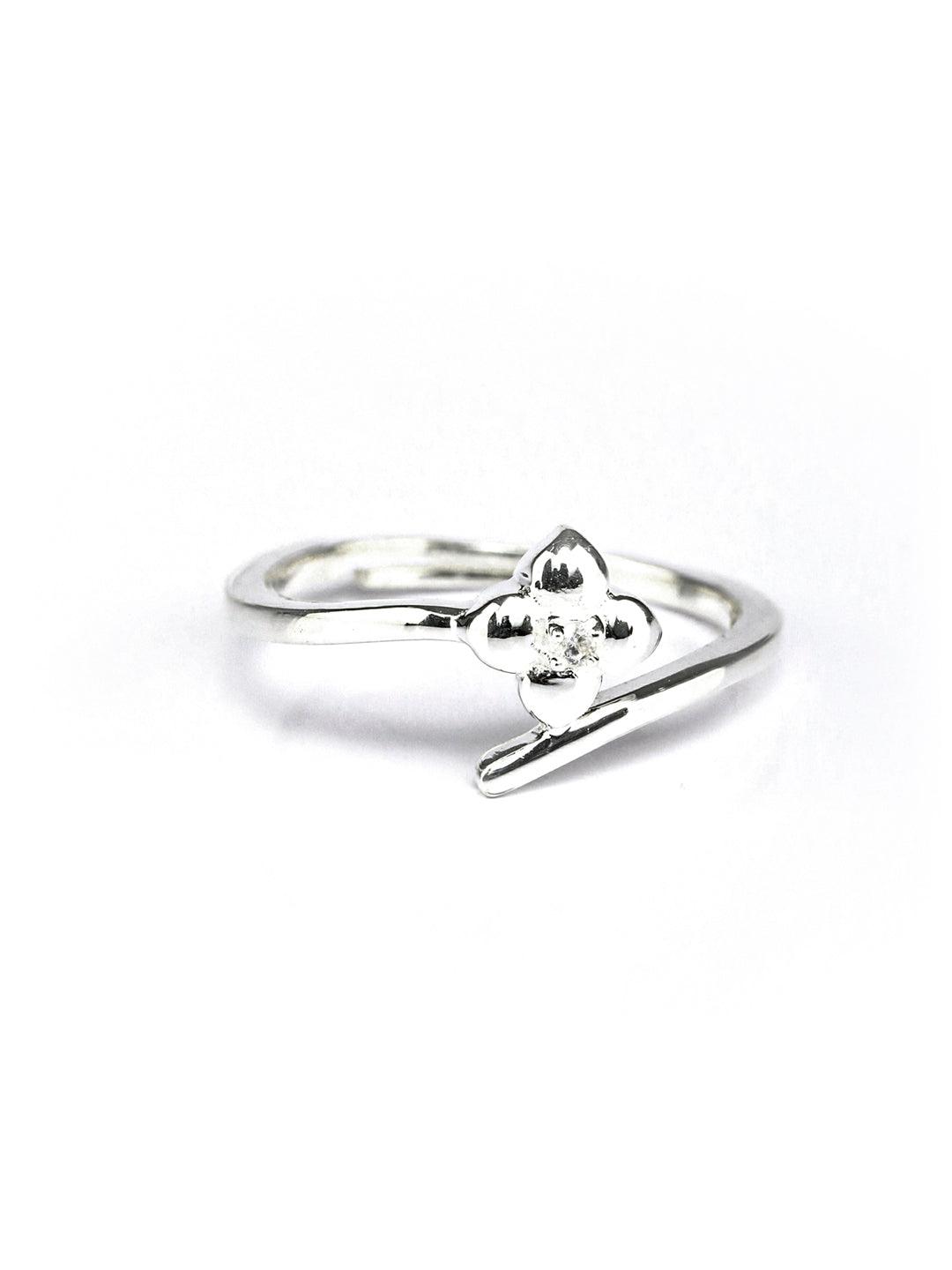 Women's Sterling Silver Tiny Flower Ring - Priyaasi - Indiakreations