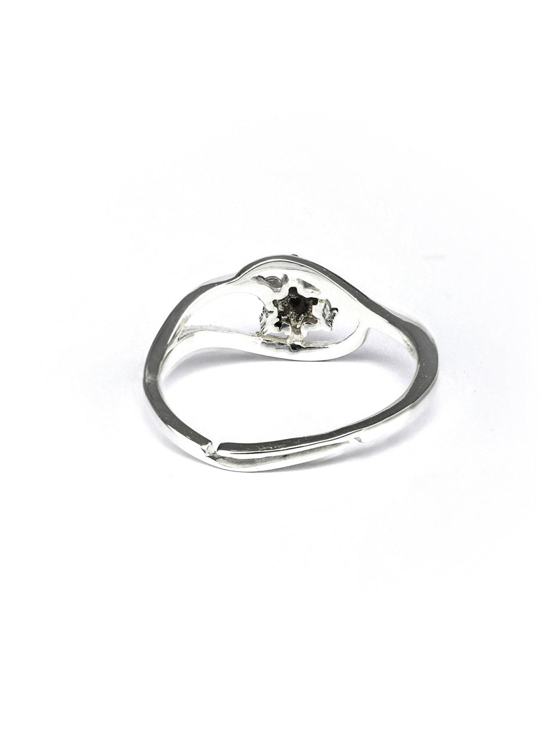 Women's Sterling Silver Tiny Flower Zircon Ring - Priyaasi - Indiakreations