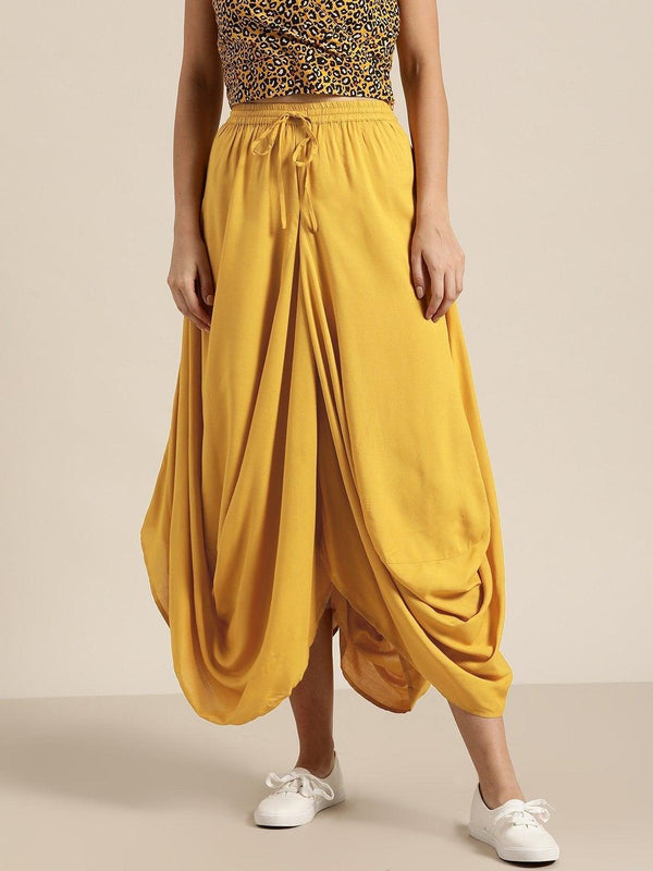 Women's Mustard Dhoti Skirt - SHAE - Indiakreations