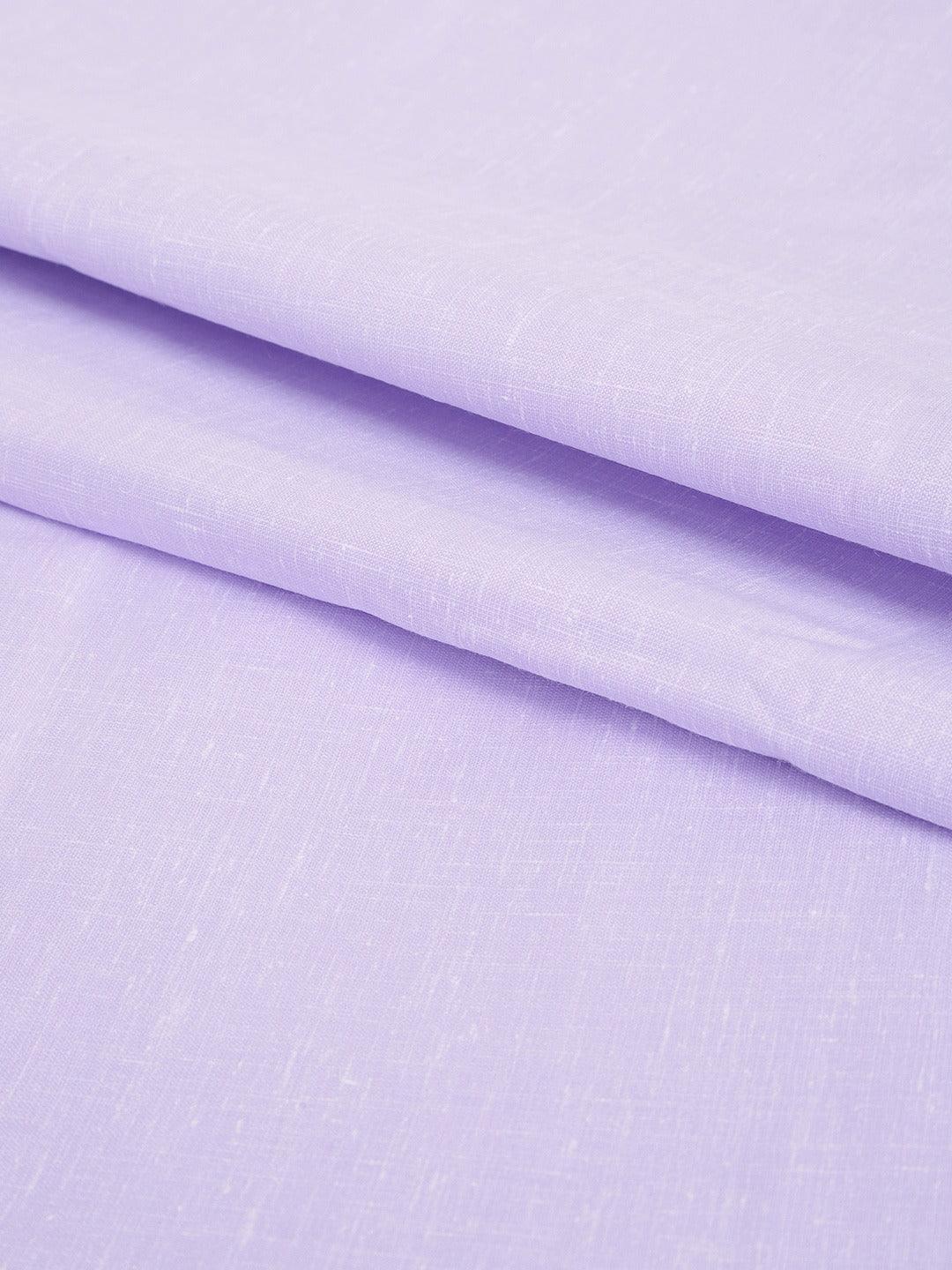 Men's Cotton Linen Blend Light Purple Unstitched Shirt Fabric 2.25 Metres - Sojanya - Indiakreations