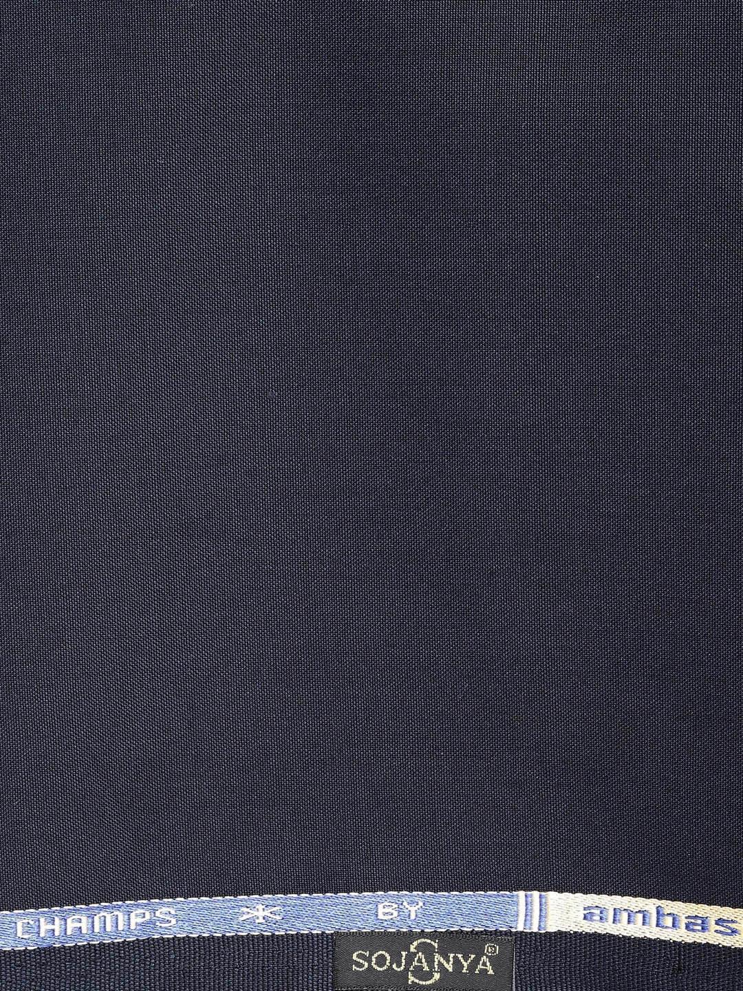 Men's Cotton Blend Navy Blue Unstitched Trouser Fabric - Sojanya - Indiakreations