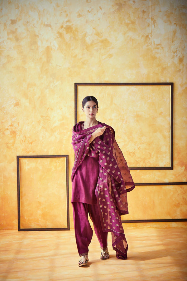 Zari Plum Salwar Set