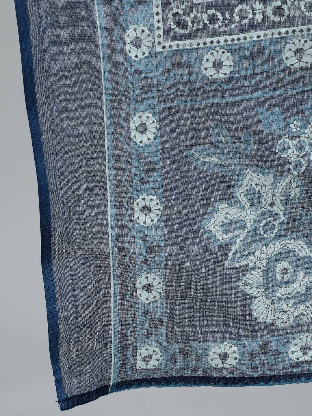 Women Blue Printed Straight Kurta With Plazzo & Dupatta | NOZ2TOZ - Made In INDIA.