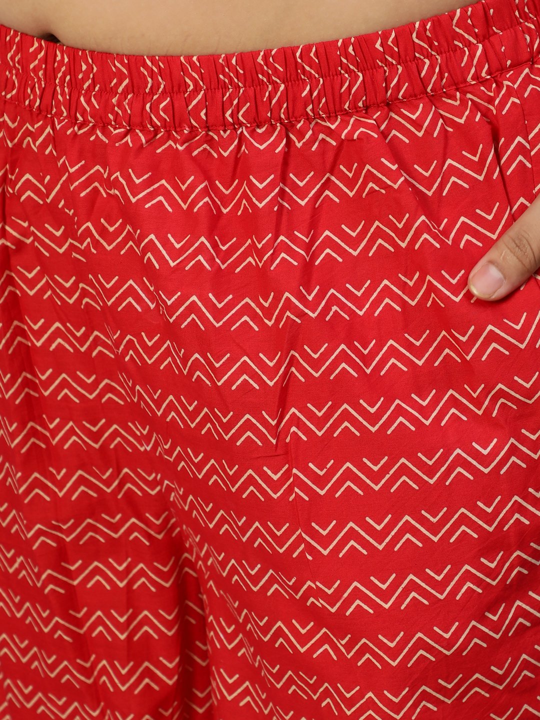 Women Red Printed Straight Kurta With Plazo & Dupatta | NOZ2TOZ - Made In INDIA.