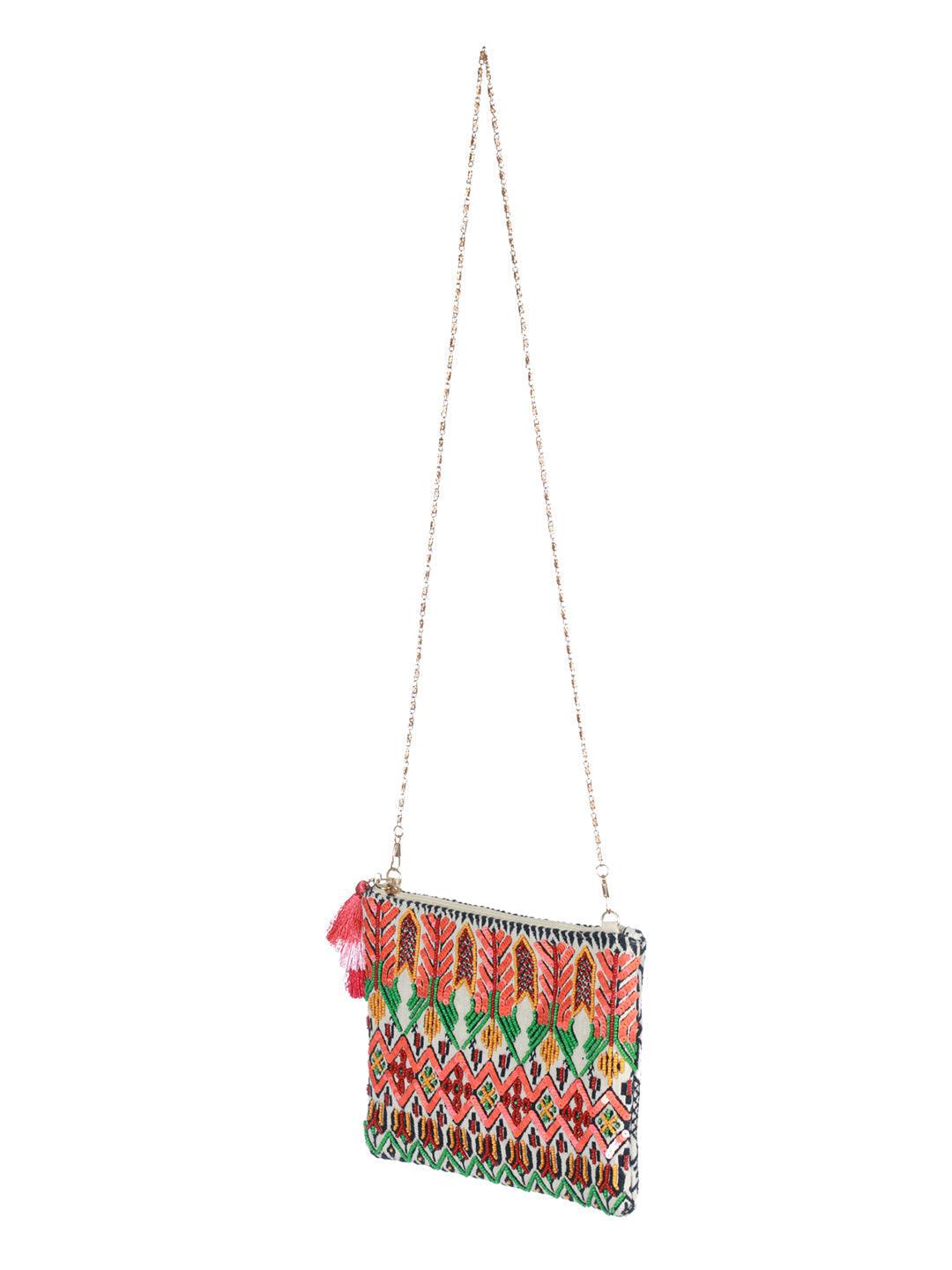 Women's Banjara Multicolor Sequined Sling Bag - Priyaasi - Indiakreations