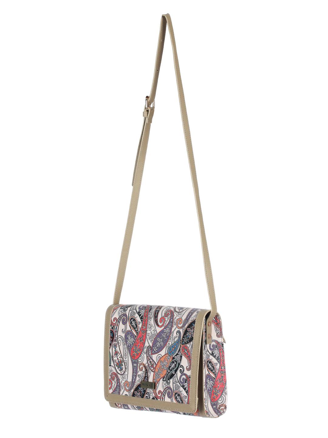 Women's Paisley Kalamkari Floral Sling Bag - Priyaasi - Indiakreations