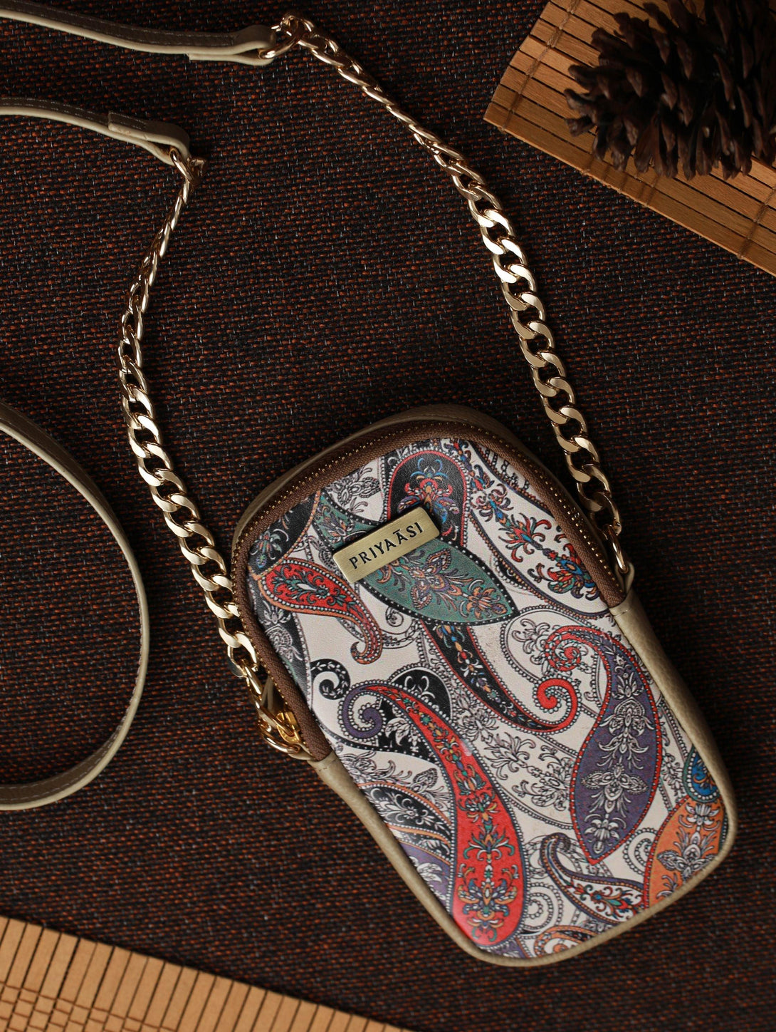 Women's Paisley Kalamkari Floral Cross Body Bag - Priyaasi - Indiakreations