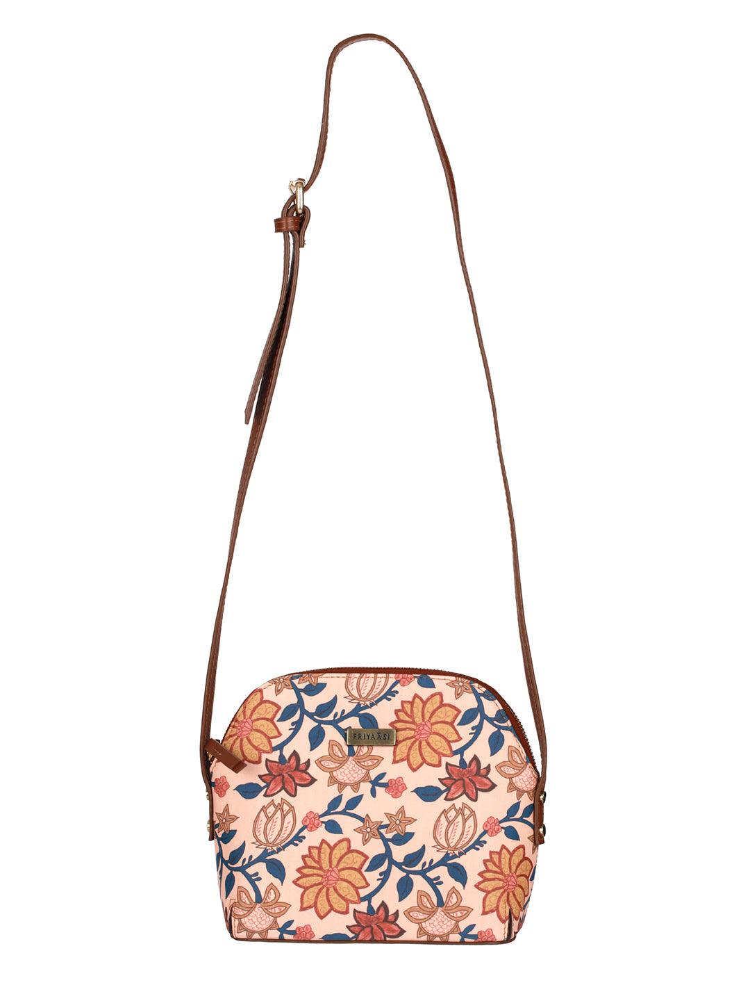 Women's Floral Kalamkari Multicoloured Sling Bag - Priyaasi - Indiakreations