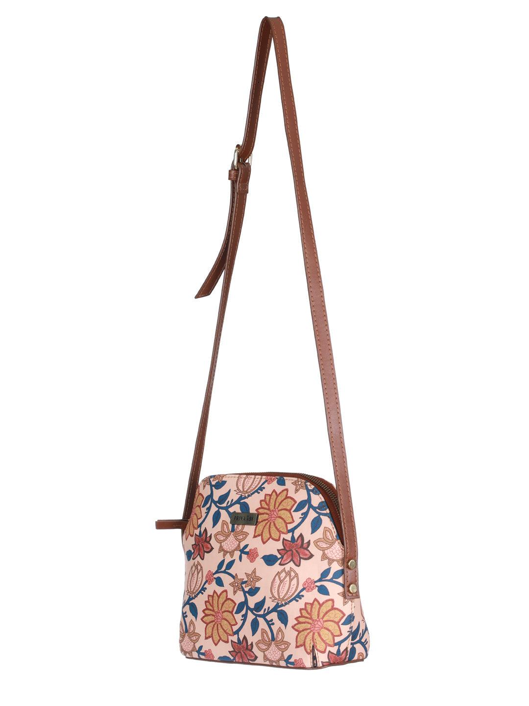 Women's Floral Kalamkari Multicoloured Sling Bag - Priyaasi - Indiakreations