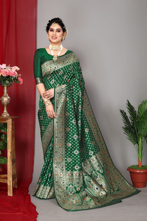 Women's Green Designer Saree Collection - Dwija Fashion