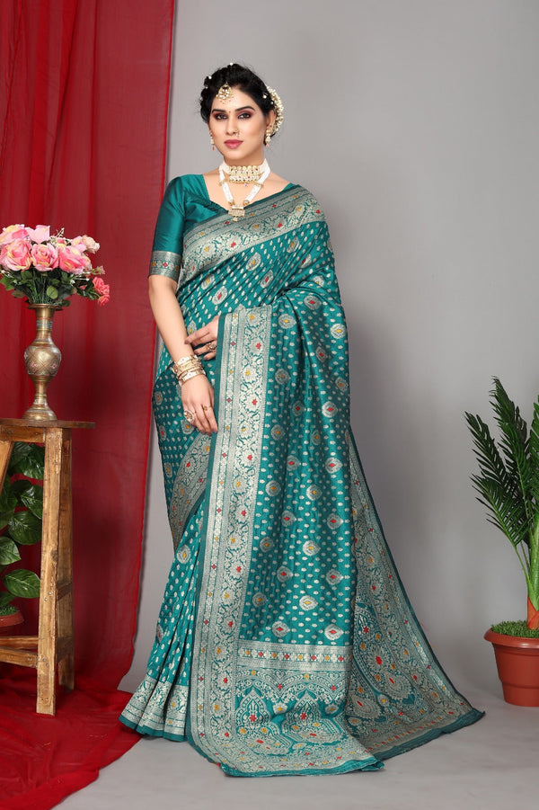 Women's Blue Designer Saree Collection - Dwija Fashion