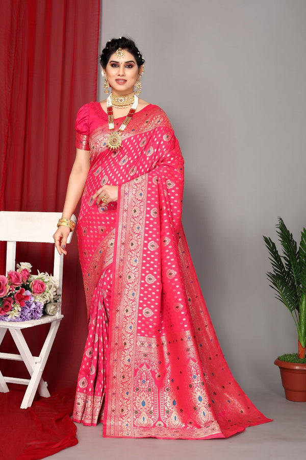 Women's Red Designer Saree Collection - Dwija Fashion