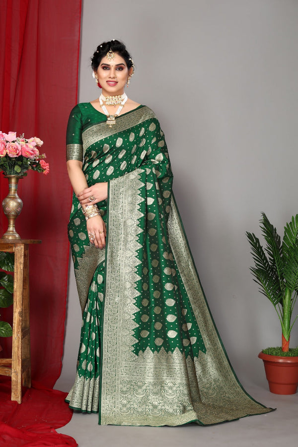 Women's Green Designer Saree Collection - Dwija Fashion