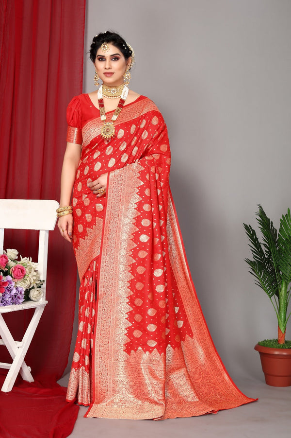 Women's Orange Designer Saree Collection - Dwija Fashion