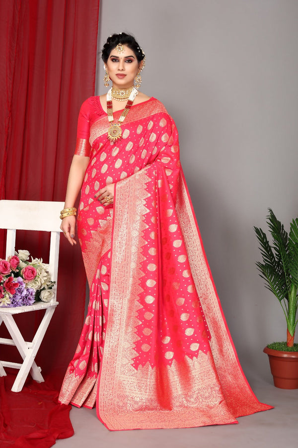 Women's Pink Designer Saree Collection - Dwija Fashion