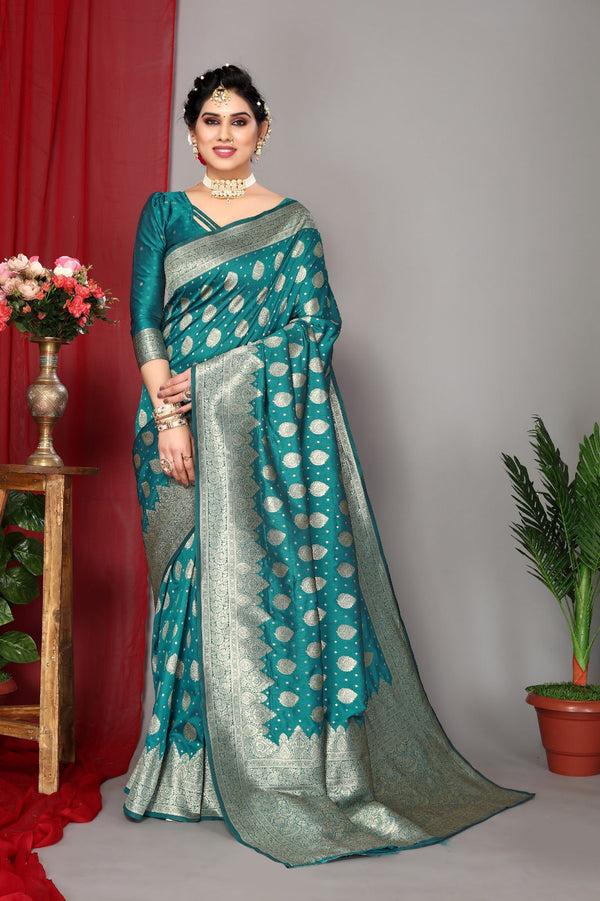 Women's Blue Designer Saree Collection - Dwija Fashion