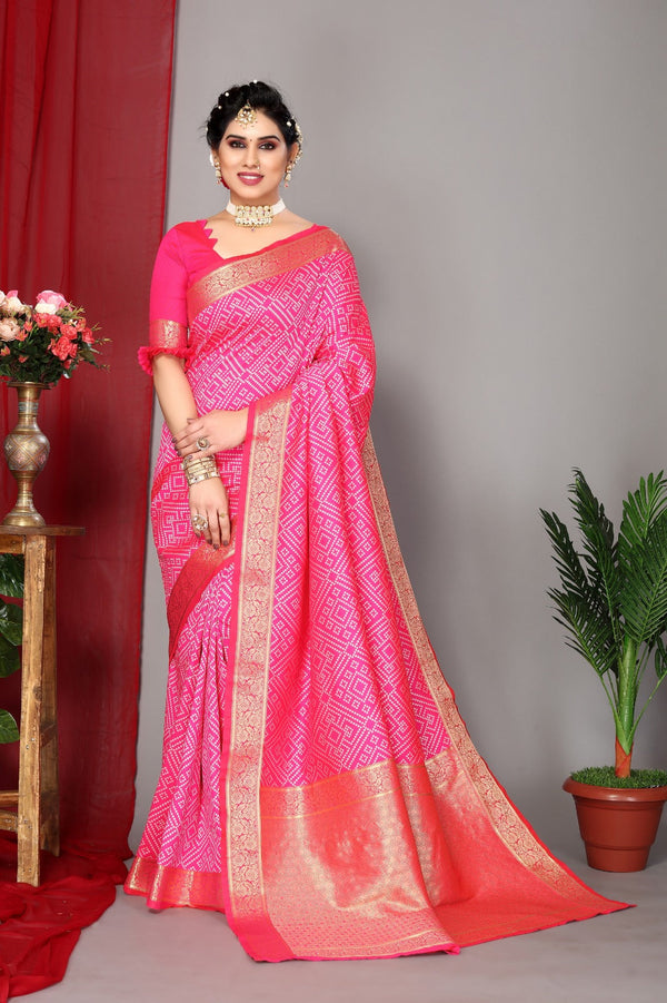 Women's Pink Designer Saree Collection - Dwija Fashion