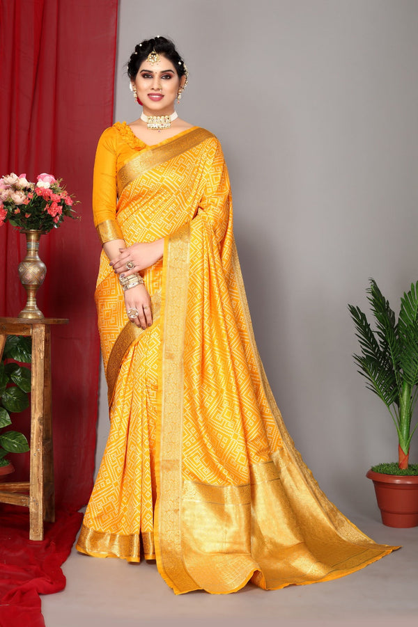 Women's Yellow Designer Saree Collection - Dwija Fashion