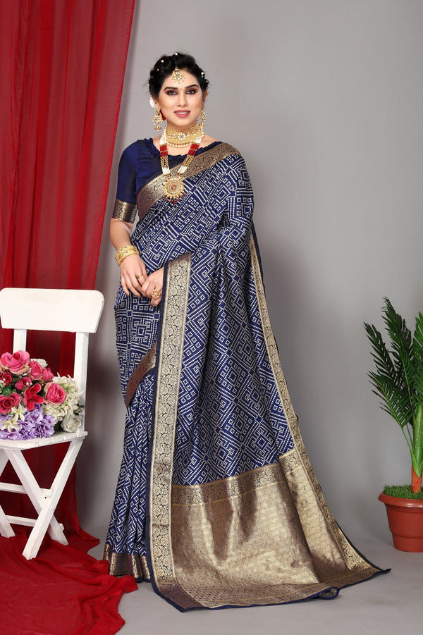 Women's Blue Designer Saree Collection - Dwija Fashion