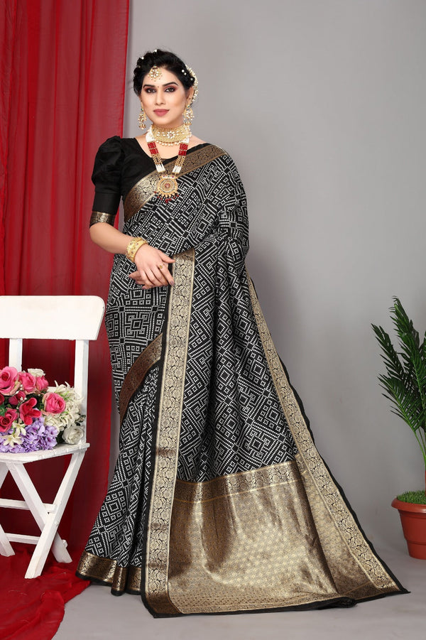 Women's Black Designer Saree Collection - Dwija Fashion