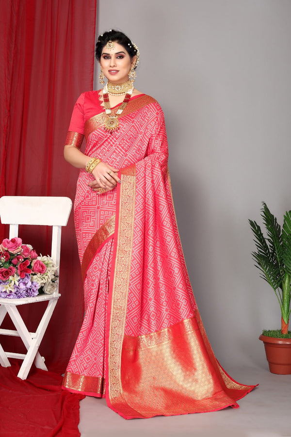 Women's Pink Designer Saree Collection - Dwija Fashion