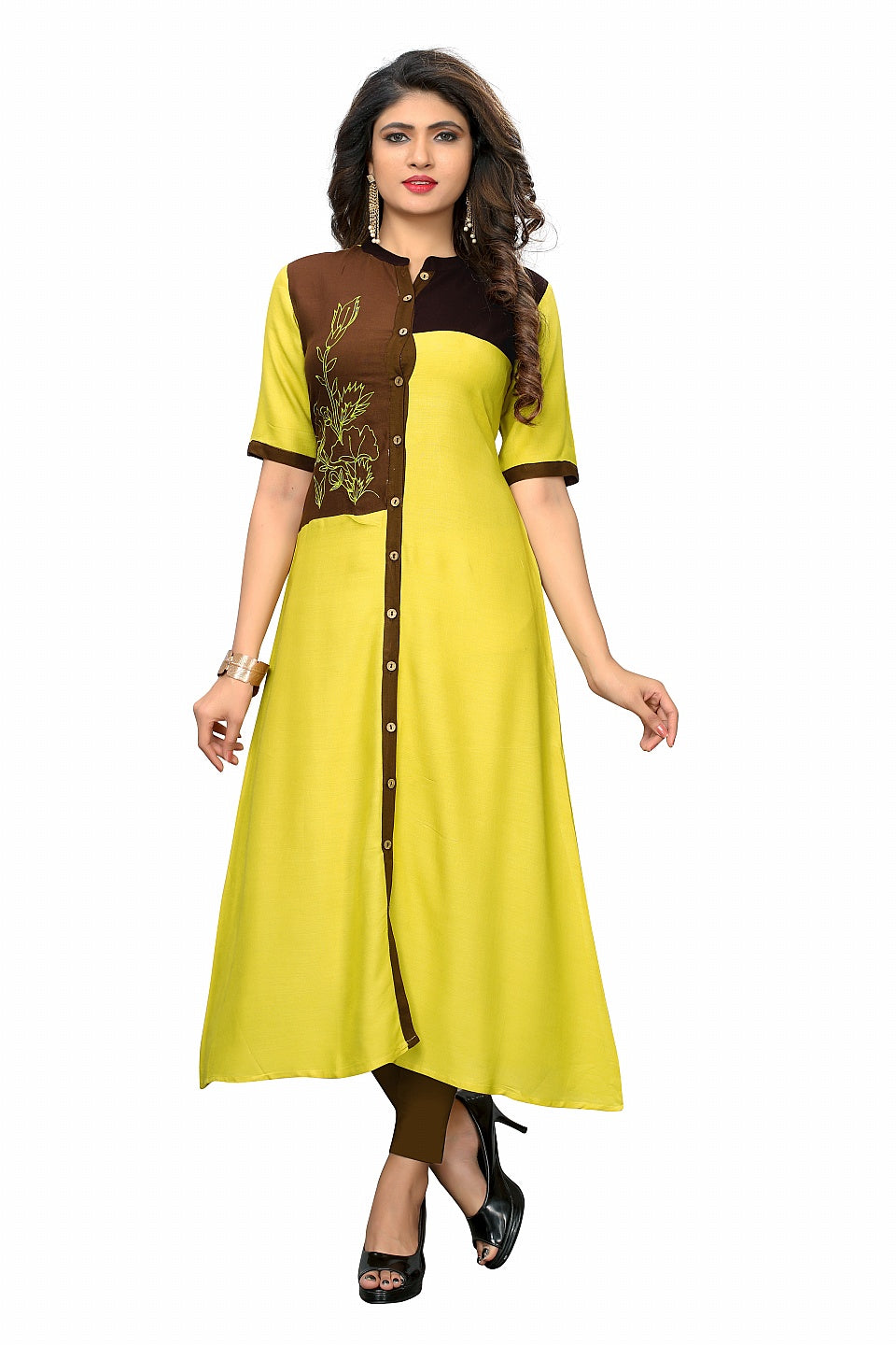 Women's Yellow Rayon Kurti By Vbuyz (1Pc)