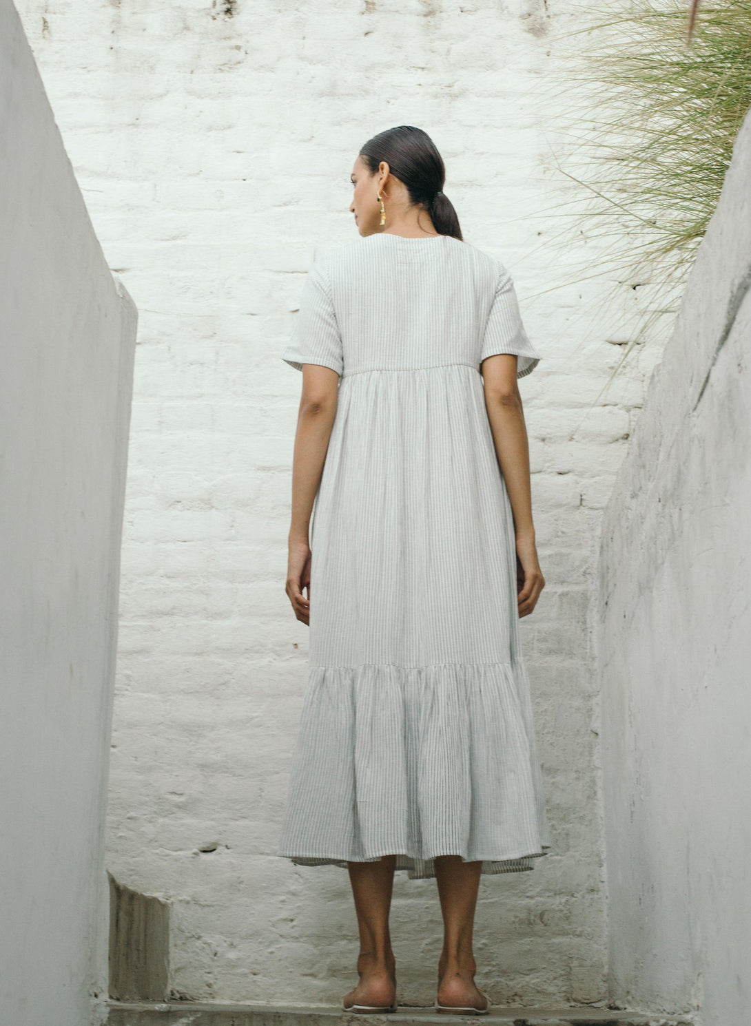 Women's Tapioca Gathered Midi Dress - The Burnt Soul - Indiakreations