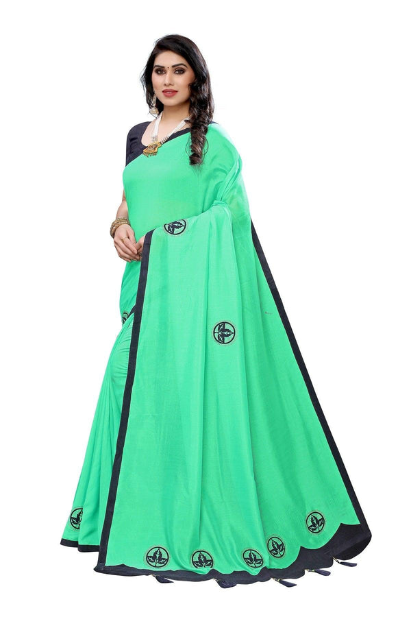 Vamika Designer Green Dola Silk Saree - Indiakreations