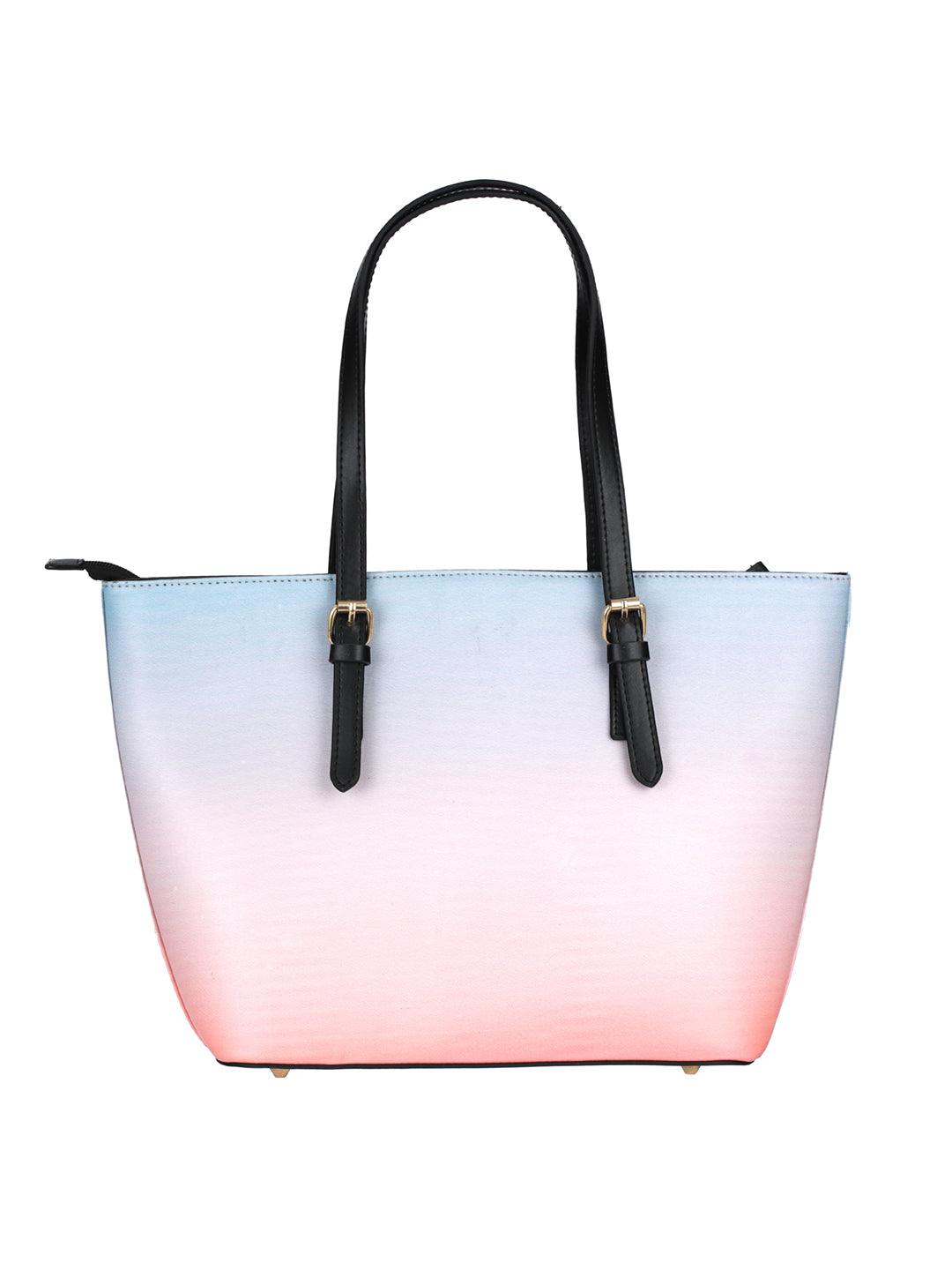 Women's Peach & Blue Ombre Tote Bag - Priyaasi - Indiakreations