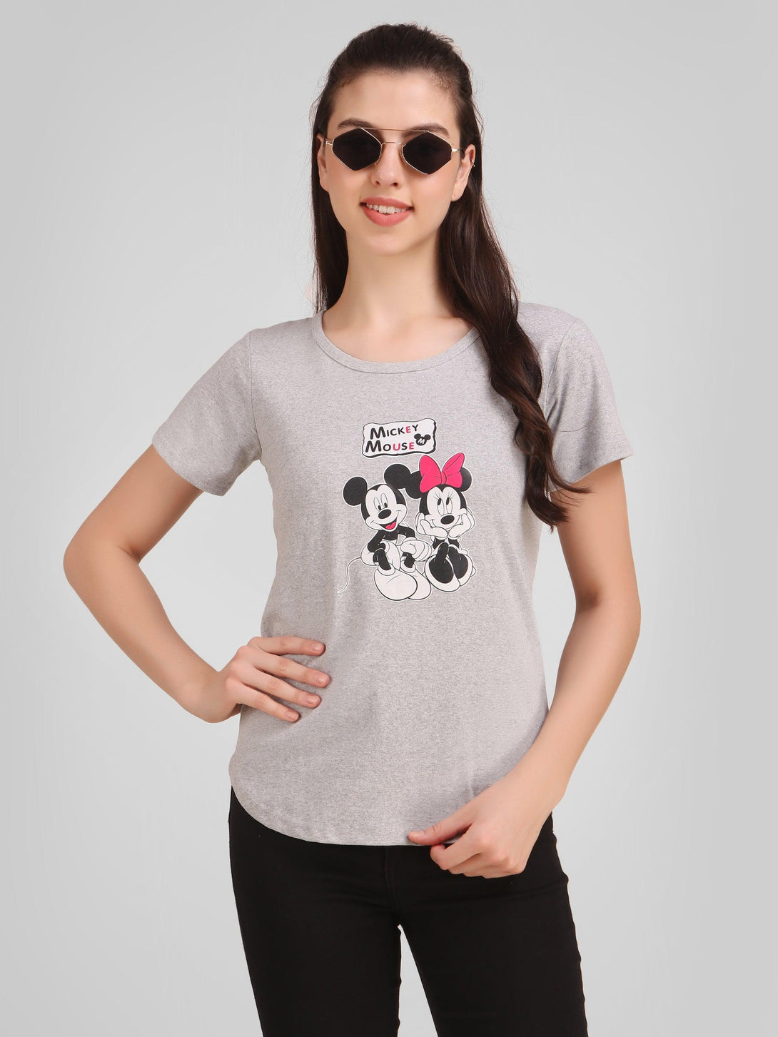 Women Grey Mickey Top - NOZ2TOZ - Indiakreations