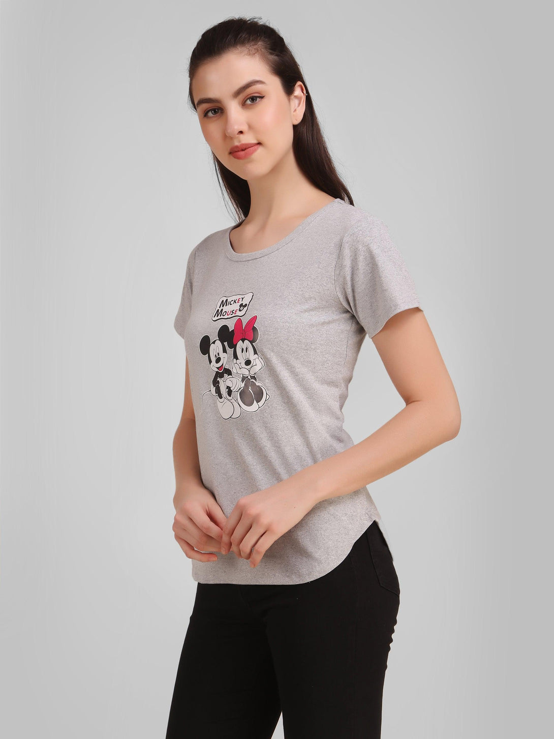 Women Grey Mickey Top - NOZ2TOZ - Indiakreations