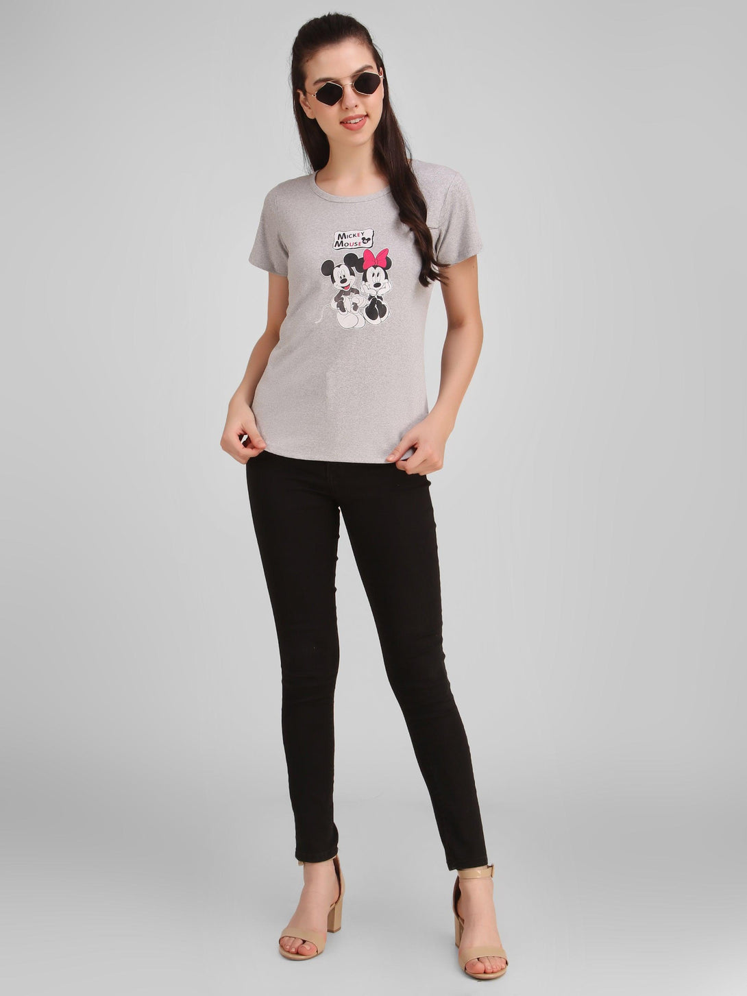 Women Grey Mickey Top - NOZ2TOZ - Indiakreations