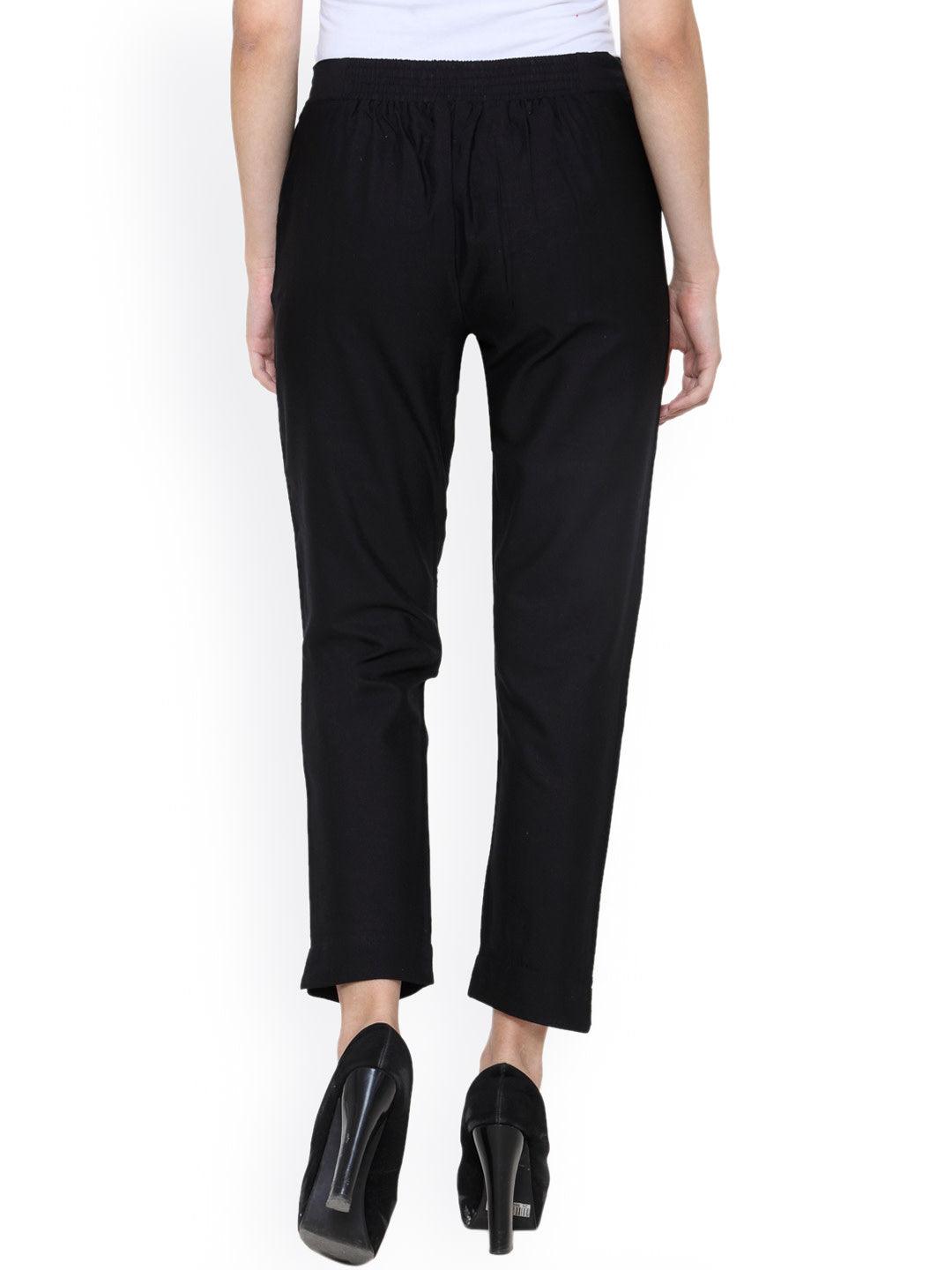 Women's Pack Of 2 Cigarette Trousers In Off-White And Black - Noz2Toz - Indiakreations