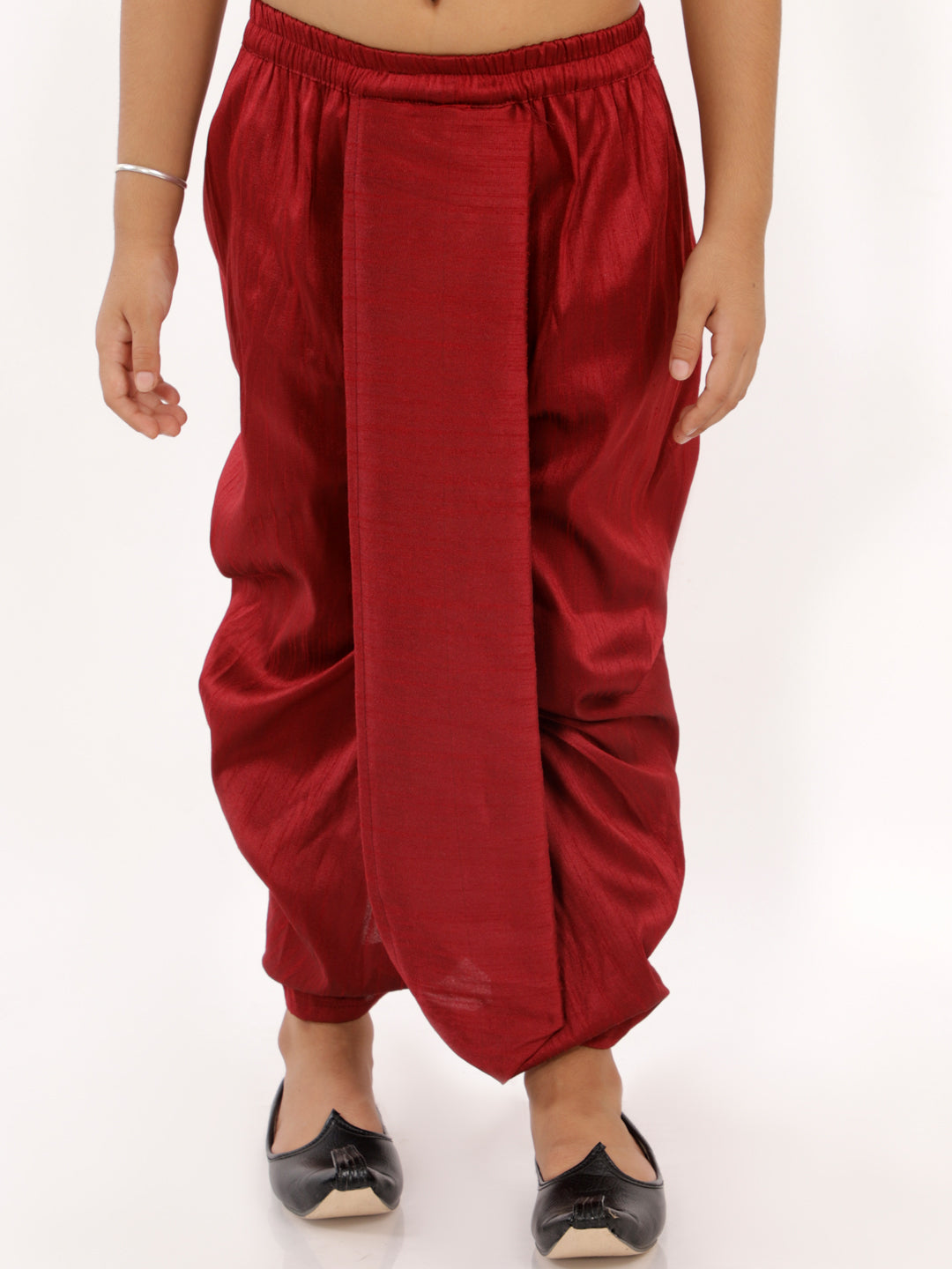 Boy's Maroon Traditional Dhoti - Vastramay Boys