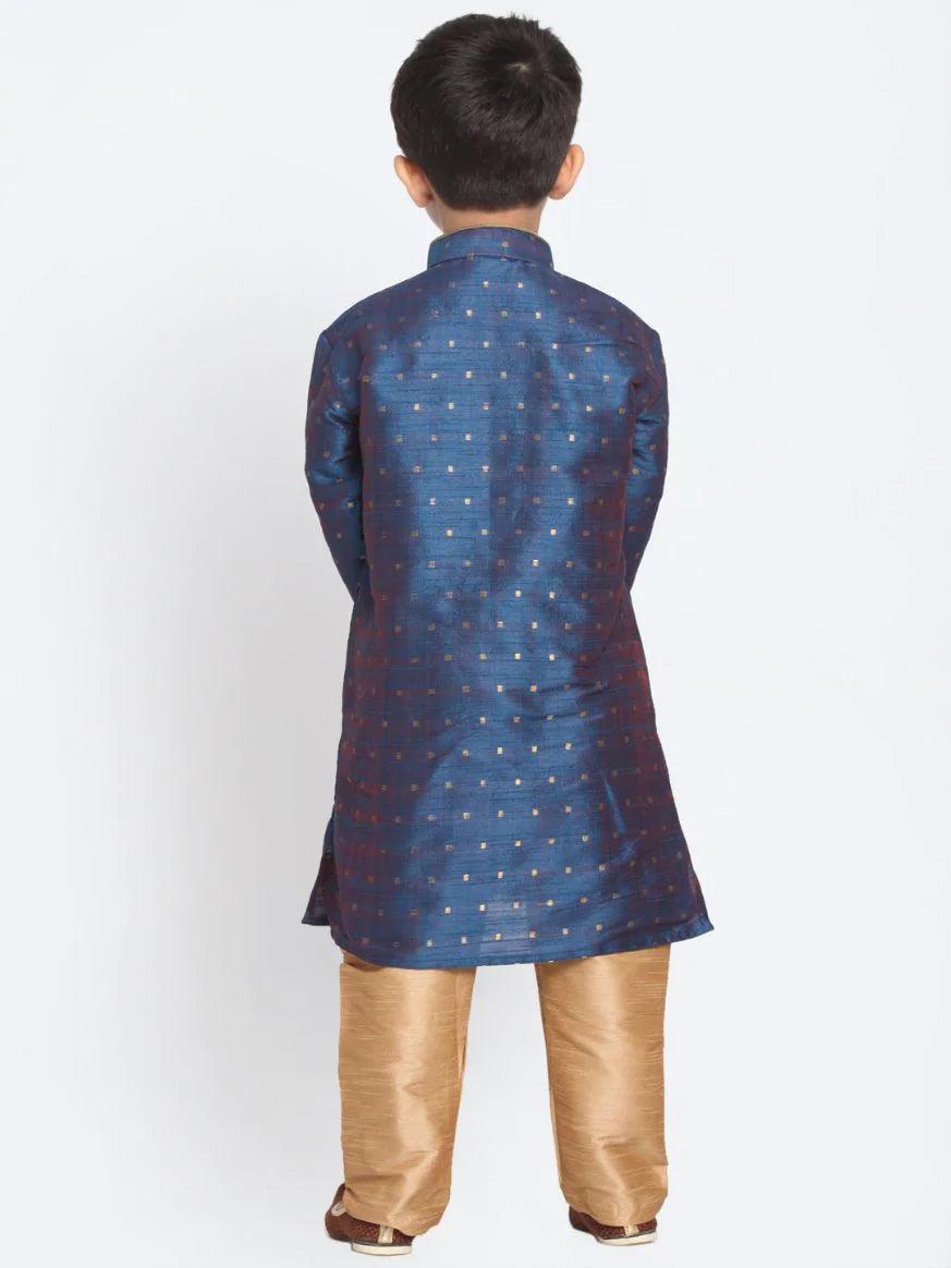 Baap Beta Deep Blue Kurta And Pyjama Set - Vastramay - Indiakreations